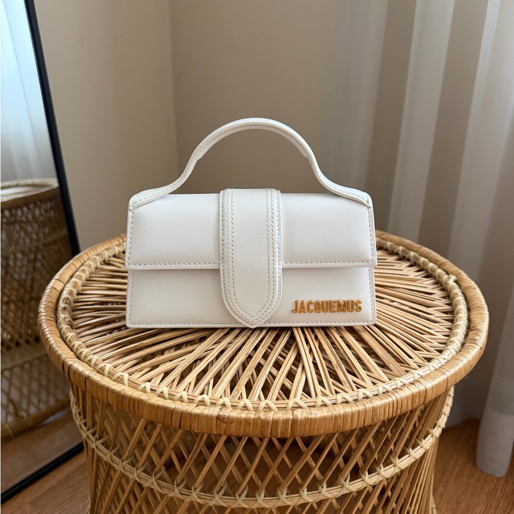 Jacquemus White Leather Le Bambino Mini Top-Handle Bag - Picture 2 of 15